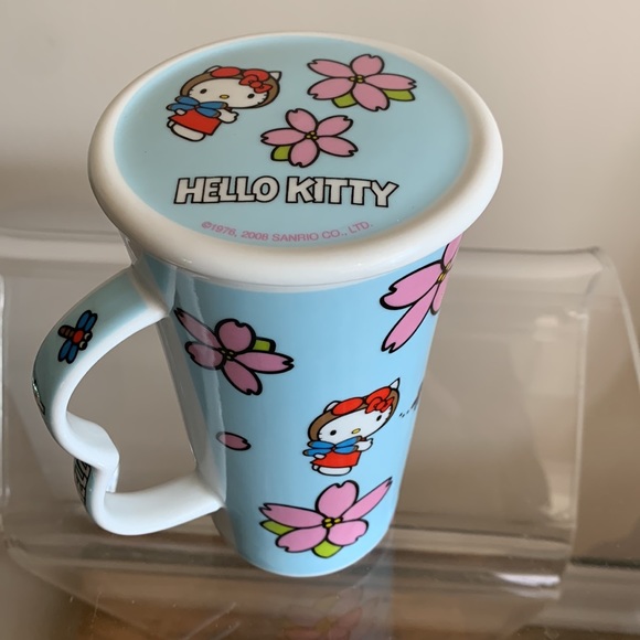 Hello kitty ceramic coffee mug with tea strainer, made by Sanrio - Picture 3 of 11